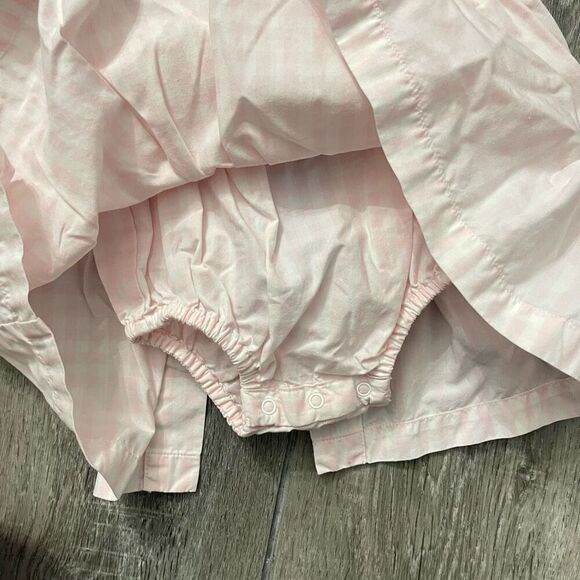 Tommy Hilfiger Baby Girl 0-3M Pink Plaid Smocked Romper Dress Peter Pan Collar - Picture 4 of 12